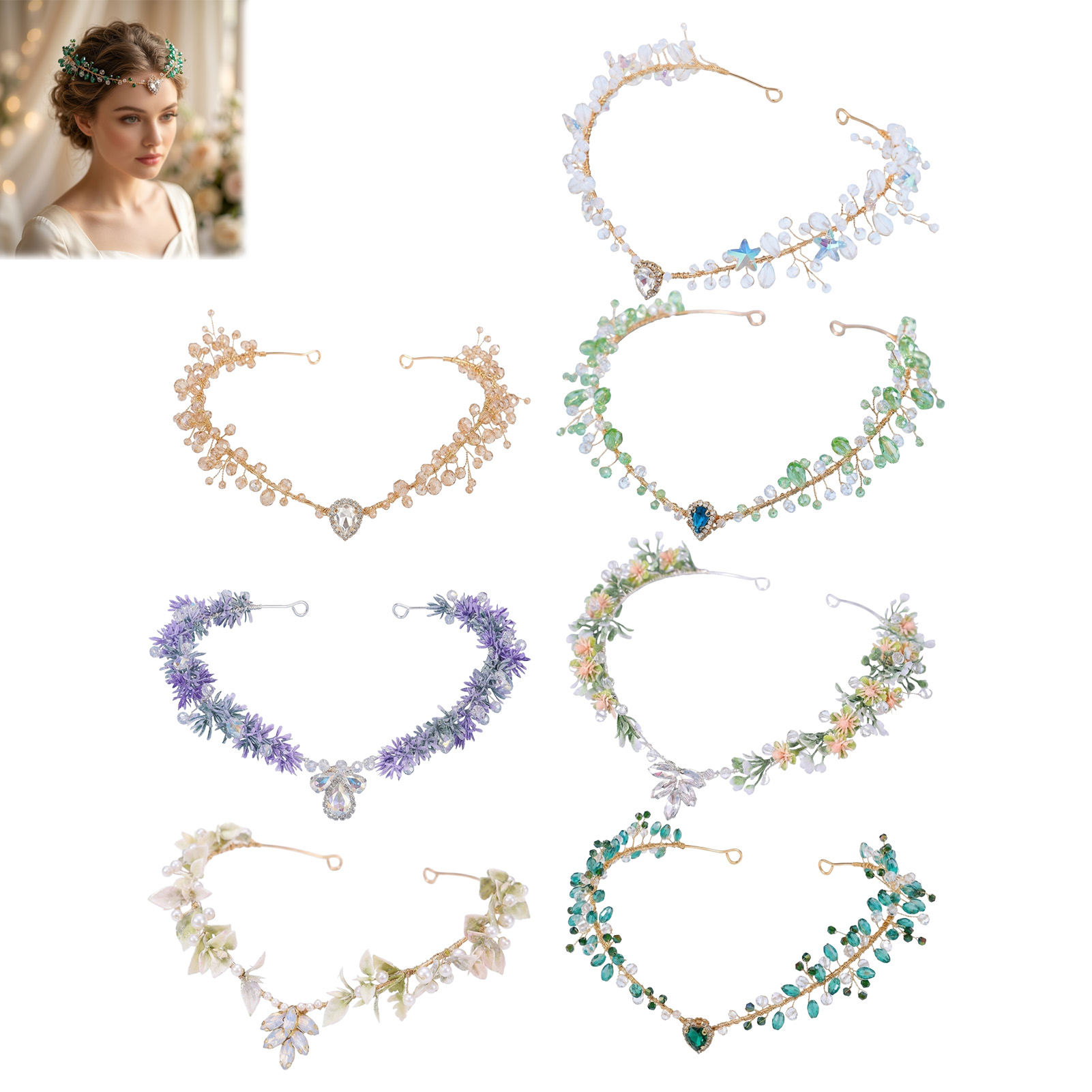 Women Accessories For Wedding - 신부 헤어밴드 삼각형 크리스탈 머리 장식품