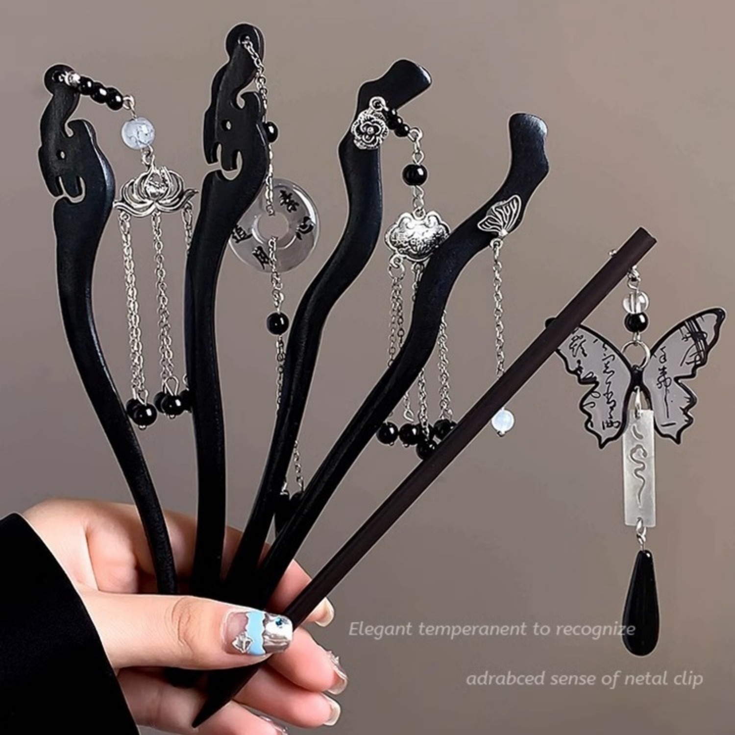 Women Accessories Shop - 여성을위한 가벼운 고급 나무 술 머리핀