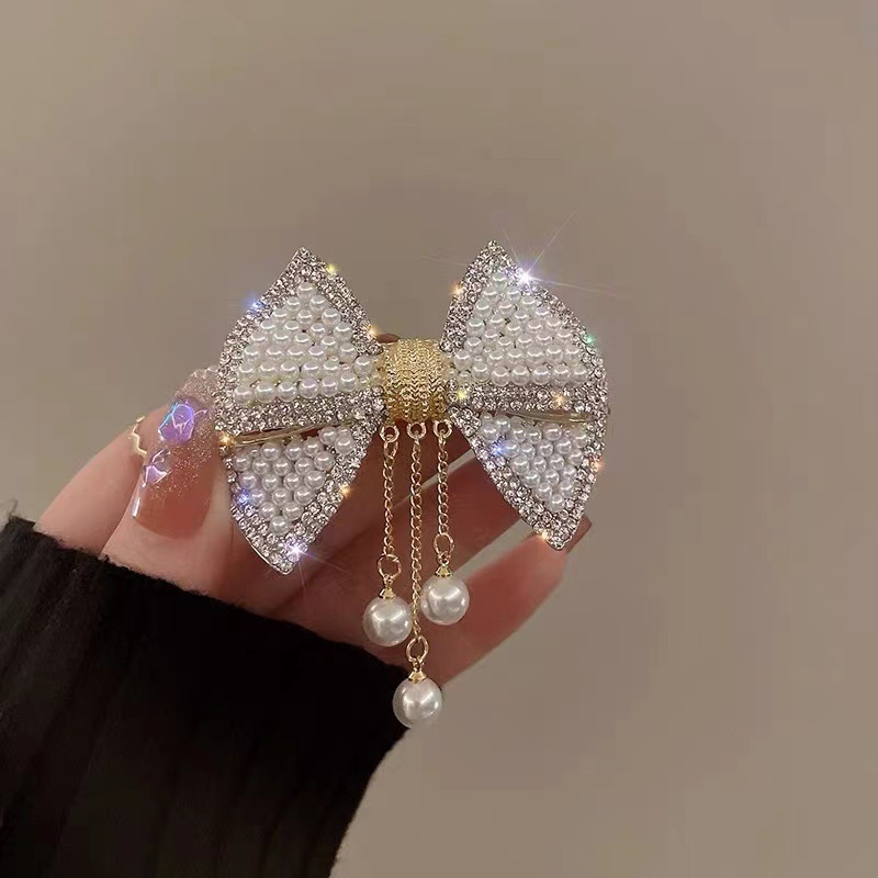 Women Accessories Shop - 여성용 새 리본 헤어핀, 모조 진주와