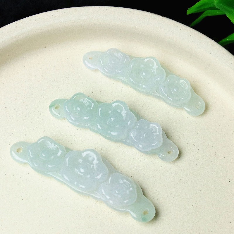 Women'S Accessories - 1pc 천연 경옥 에메랄드 꽃 핸드