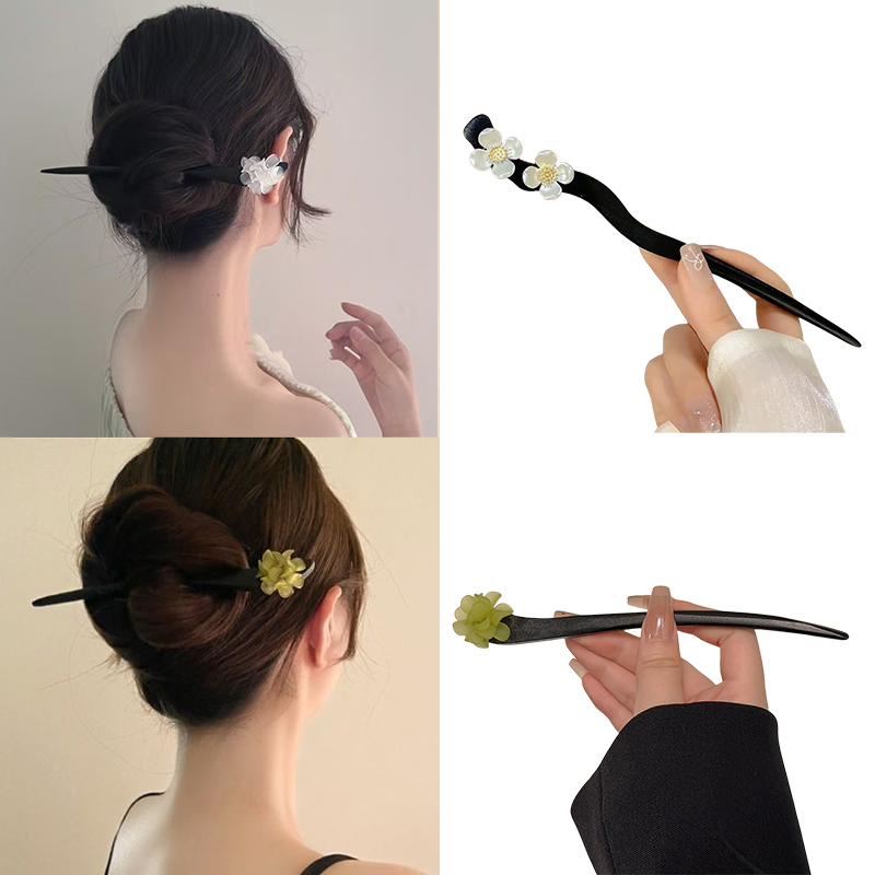 Women Accessories Shop - 빈티지 중국 스타일 나무 꽃 머리
