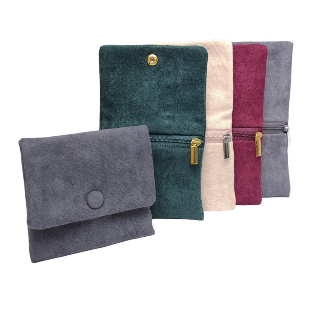 Women Accessories Display - 벨벳 보석 주머니 스냅 지퍼 팔찌