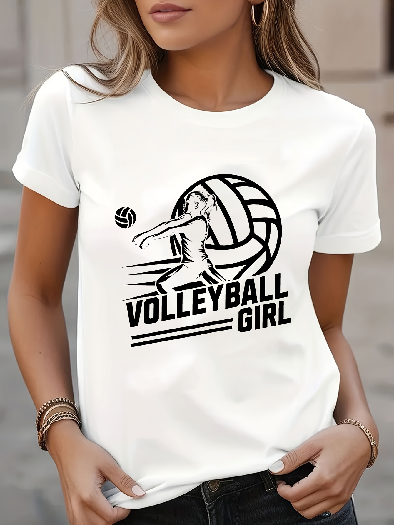 Women'S Volleyball Accessories - 여성용 배구 그래픽 티셔츠 - 역동적인