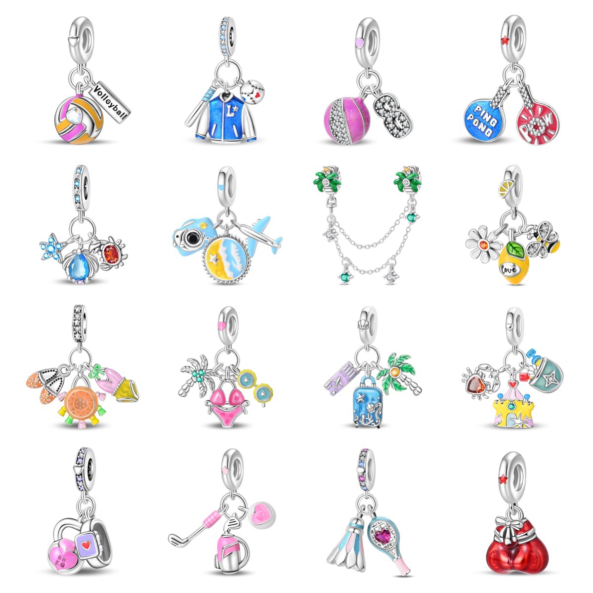 Women'S Volleyball Accessories - 오리지널 참스 실버 도금 비즈 팔찌