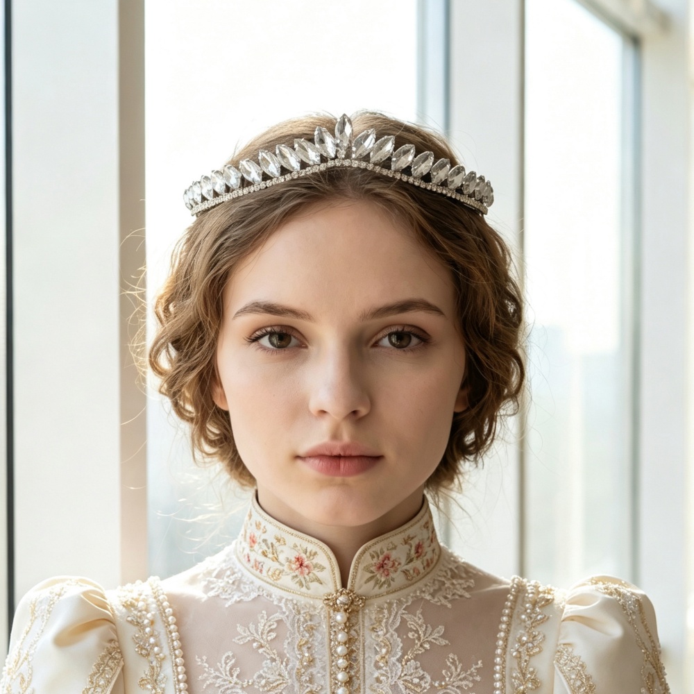 Women Accessories For Wedding - 미니멀리스트 크리스탈 웨딩 헤어 티아라 신부