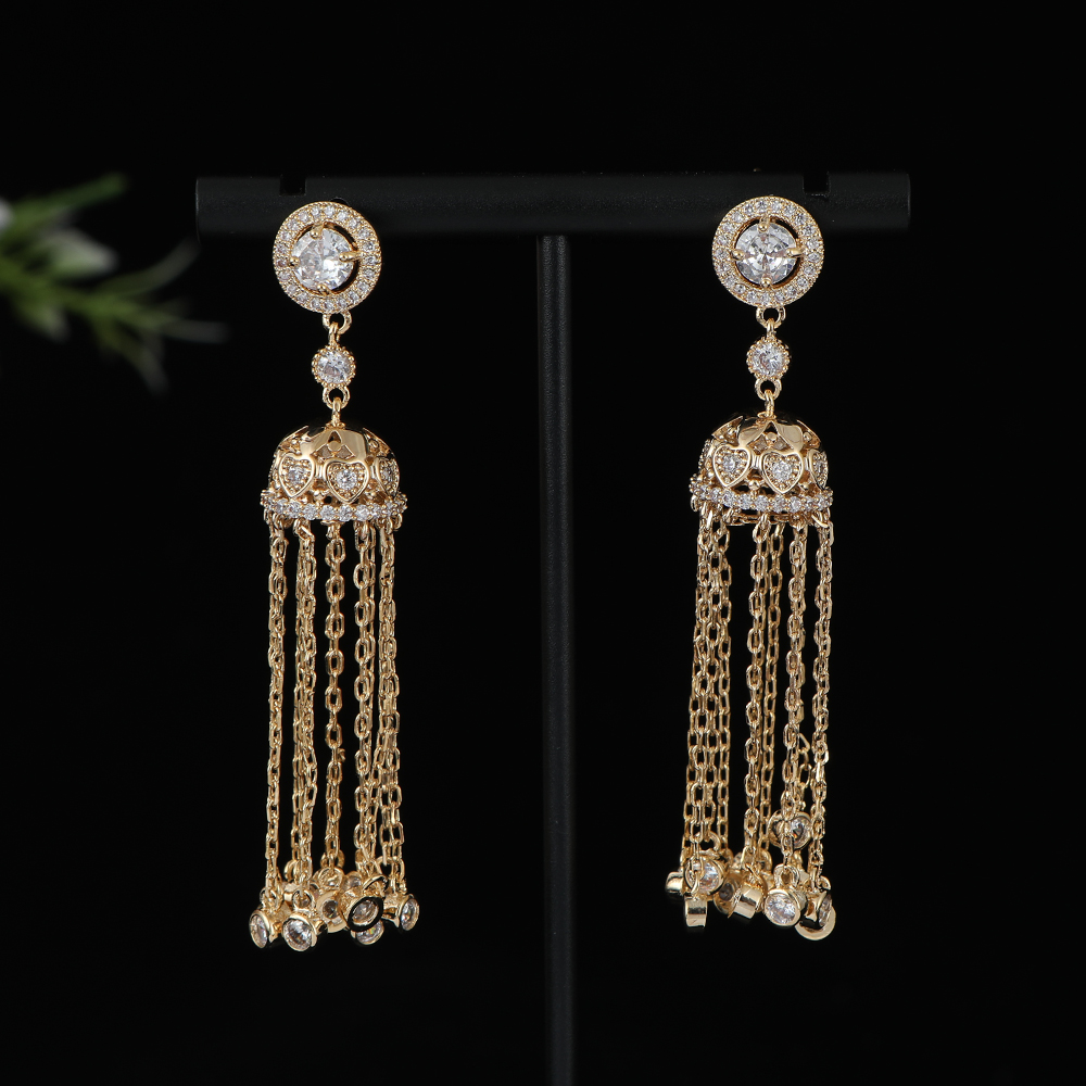Women Accessories Dubai - 여성을위한 긴 기하학 라운드 긴 술