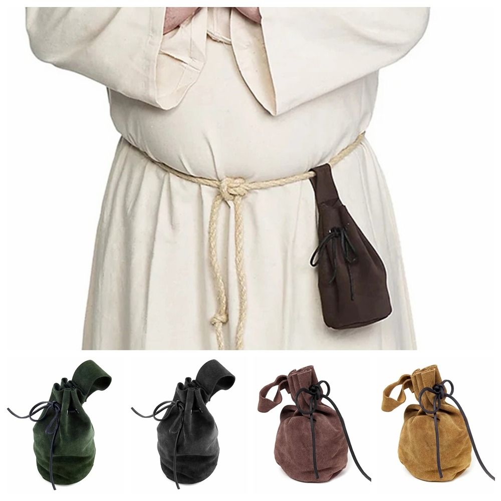 Women Electronic Accessories - 의상 액세서리 가죽 드로스트링 가방 중세