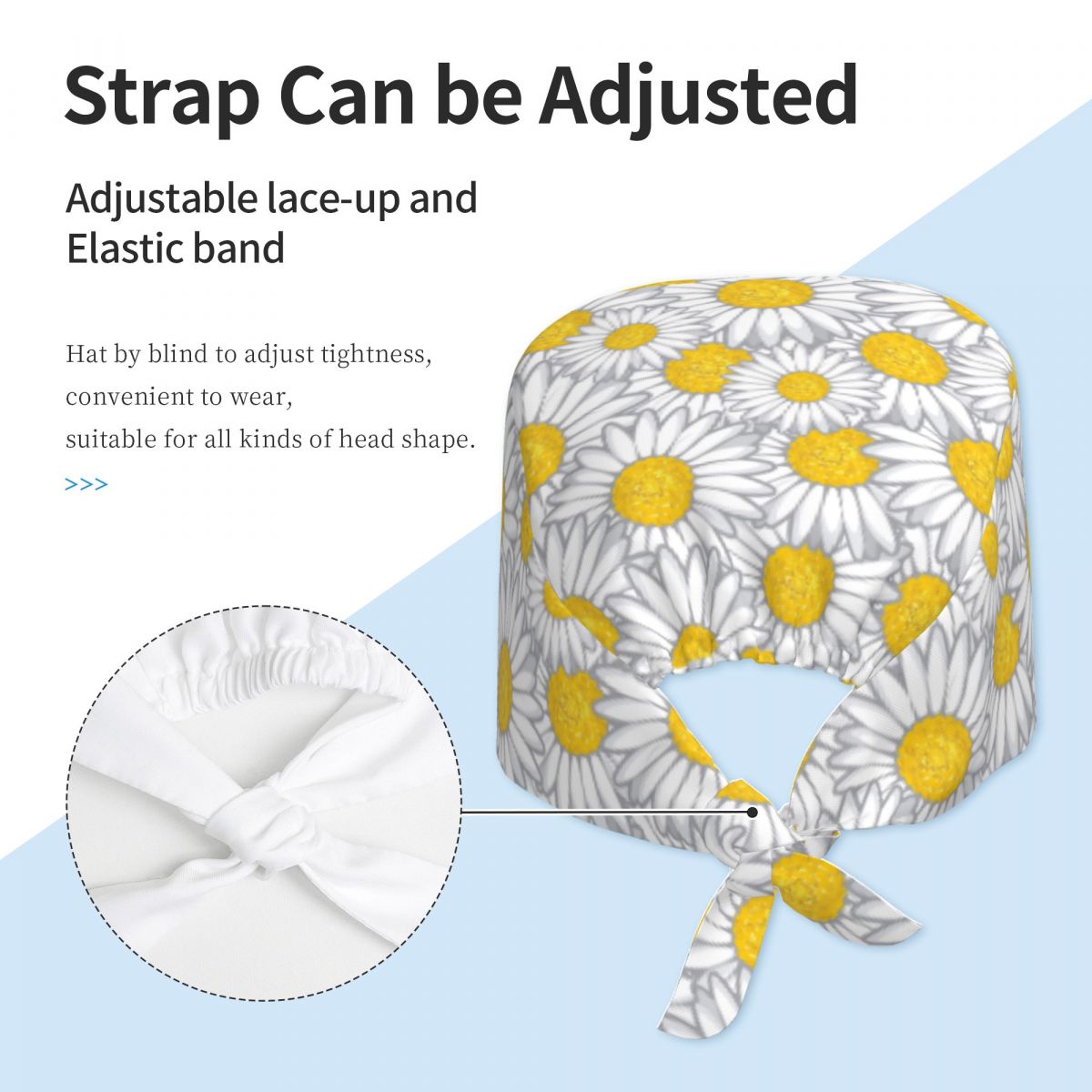 작업용 스크럽 모자 데이지 꽃무늬 벡터 이미지 남녀공용 - Women Accessories Images 리뷰 및 가격