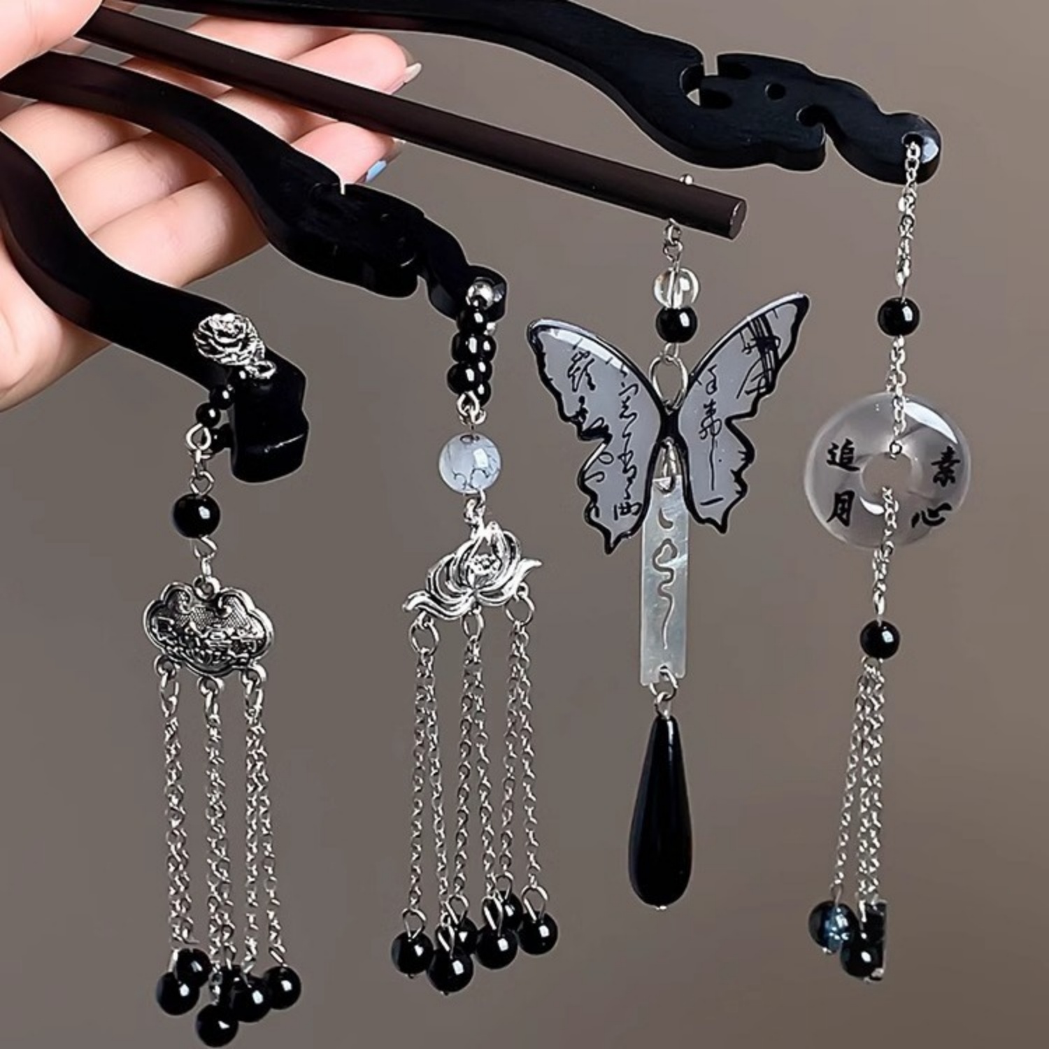여성을위한 가벼운 고급 나무 술 머리핀 빈티지 잉크 나 - Women Accessories Shop 리뷰 및 가격