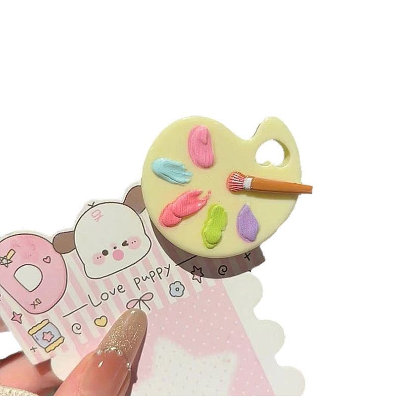 팔레트 헤어 클립 귀여운 시뮬레이션 드로잉 보드 덕빌  - Women Accessories Drawing 리뷰 및 가격