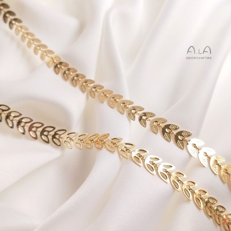 14K 골드 필드 변색 방지 잎 모양 루즈 체인 핸드  - Women Accessories Dropshipping 리뷰 및 가격
