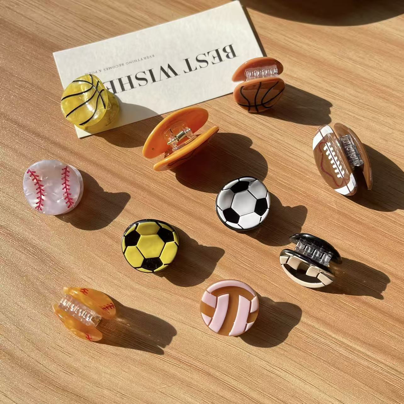 여자를위한 귀여운 스포츠 공 헤어 클립 여자 아크릴 농 - Women'S Volleyball Accessories 리뷰 및 가격