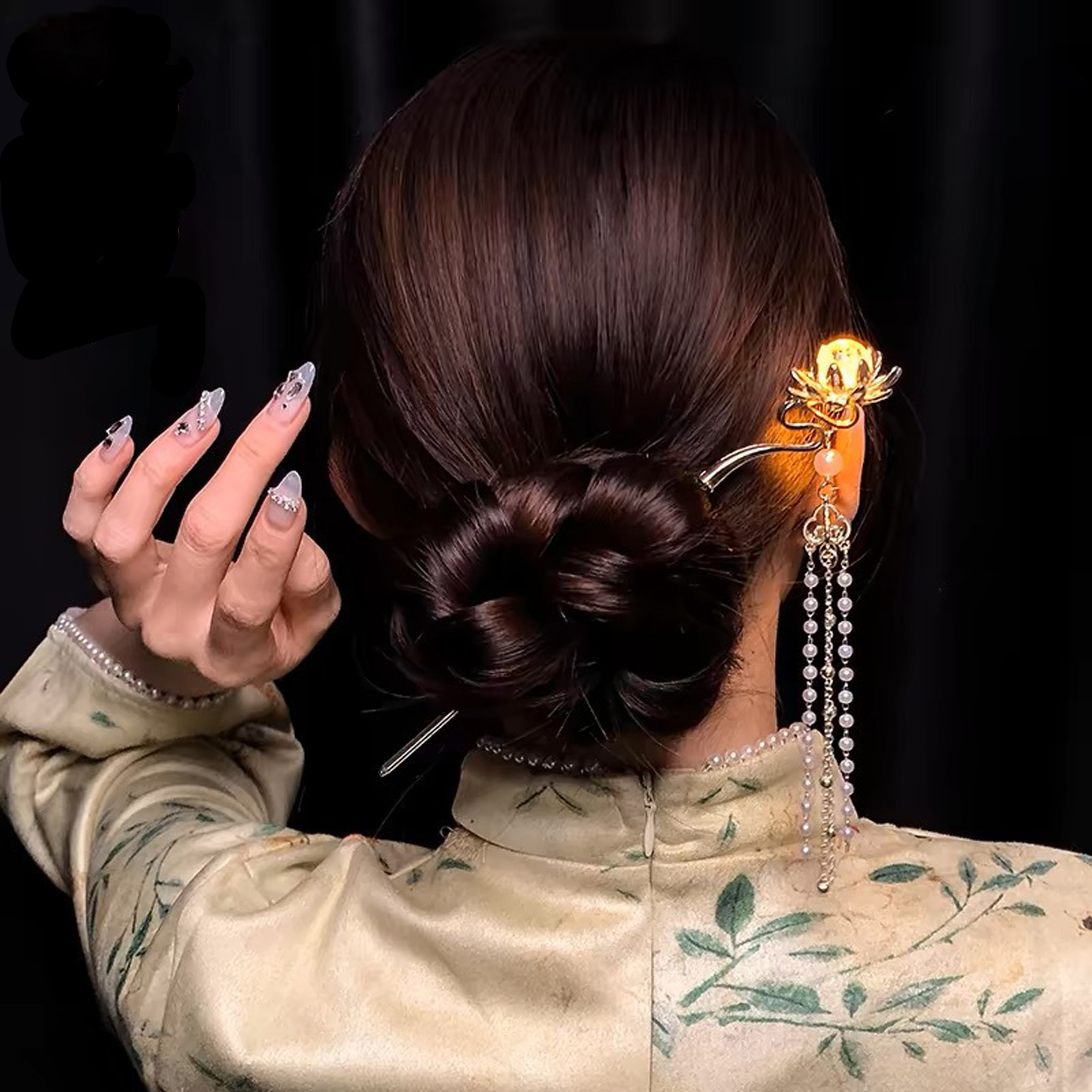 빛나는 꽃 머리핀 절묘한 연꽃 꽃무늬 태슬 헤어 스틱  - Women Accessories Shop 리뷰 및 가격