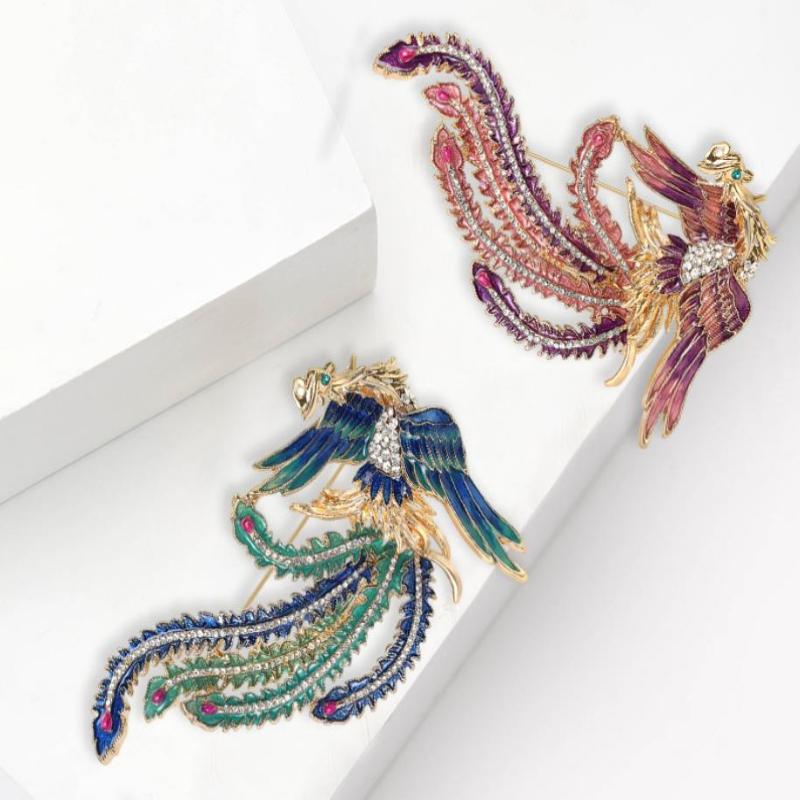 유니섹스 에나멜 동물 새 카테고리 핀 패션 피닉스 브로 - Women'S Accessories Categories 리뷰 및 가격