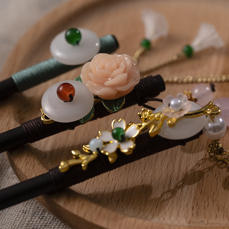 여성을위한 1Pc 나무 머리핀 머리 장식 중국 스타일  - Women Accessories Shop 리뷰 및 가격