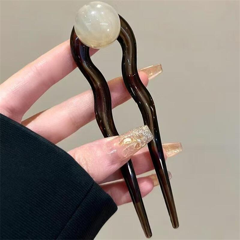 패션 컬러 진주 U자형 헤어 스틱 헤어핀 헤어 포크 번 - Women Accessories Shop 리뷰 및 가격