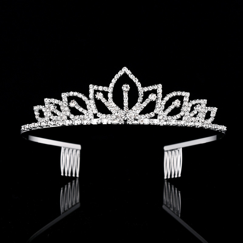 실버 컬러 스파클링 라인스톤 크라운 신부 티아라 웨딩  - Women Accessories For Wedding 리뷰 및 가격