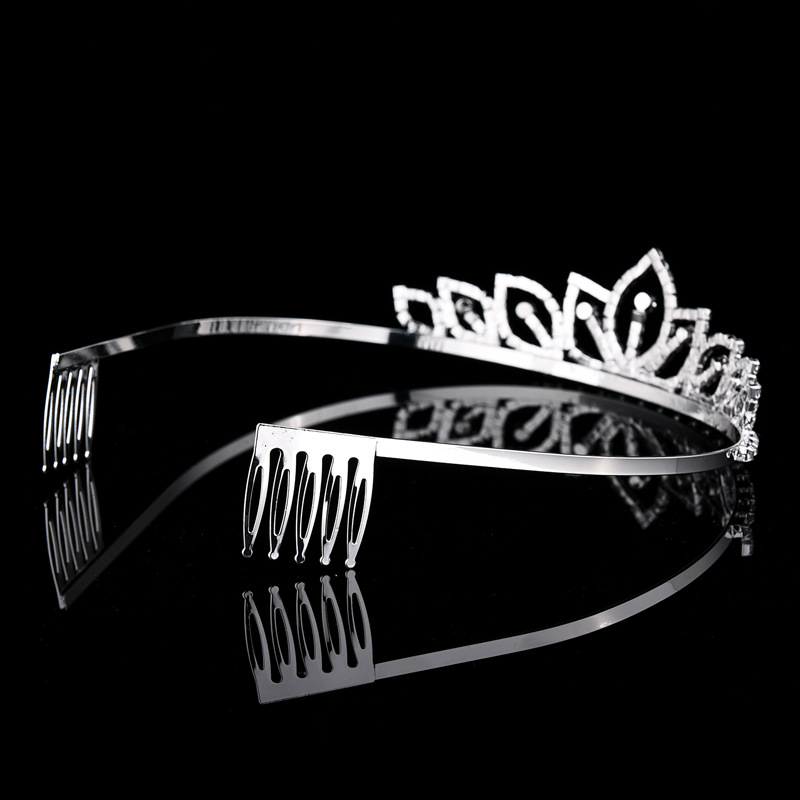 실버 컬러 스파클링 라인스톤 크라운 신부 티아라 웨딩  - Women Accessories For Wedding 리뷰 및 가격