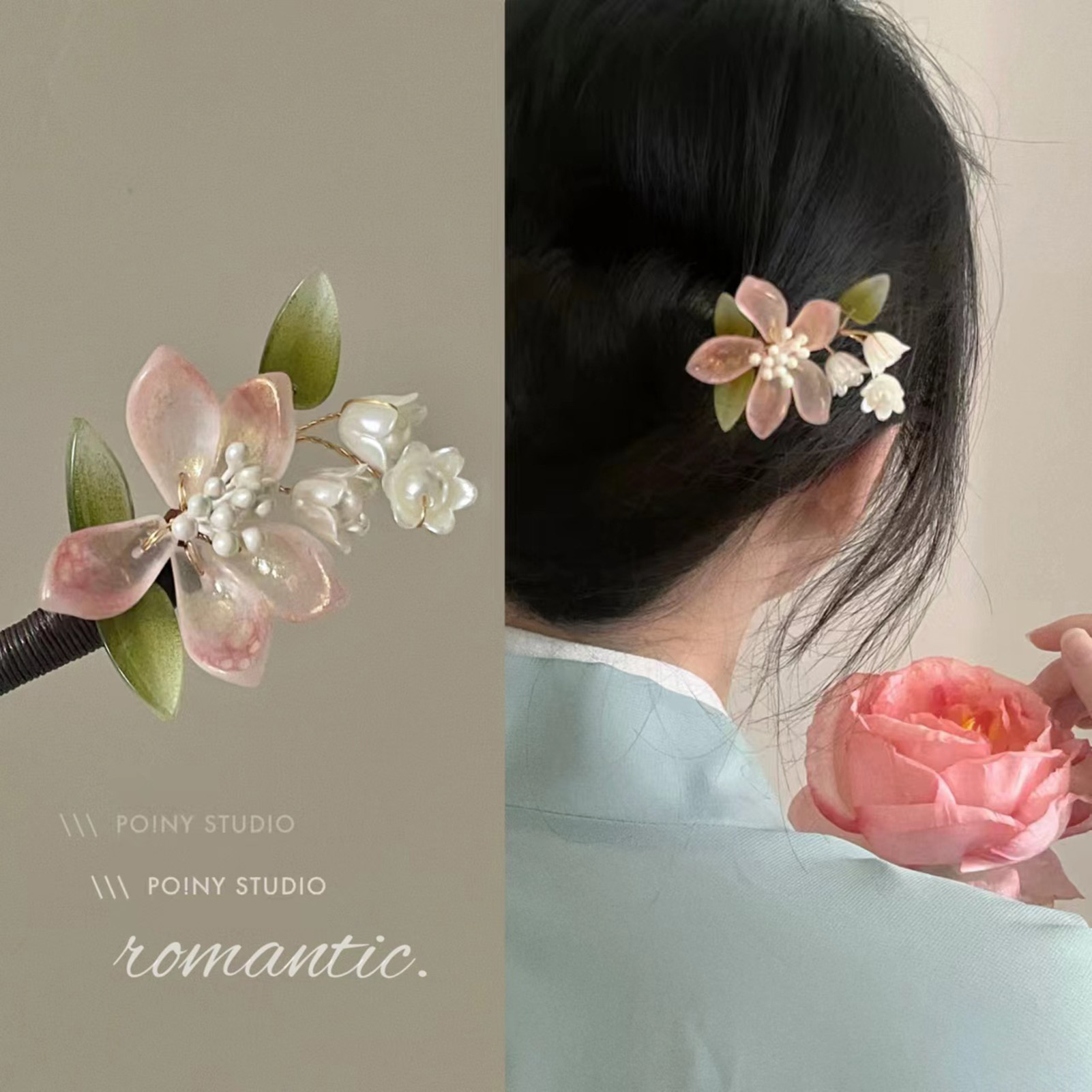 중국 스타일 꽃 태슬 머리핀 빈티지 나무 꽃 진주 헤어 - Women Accessories Shop 리뷰 및 가격