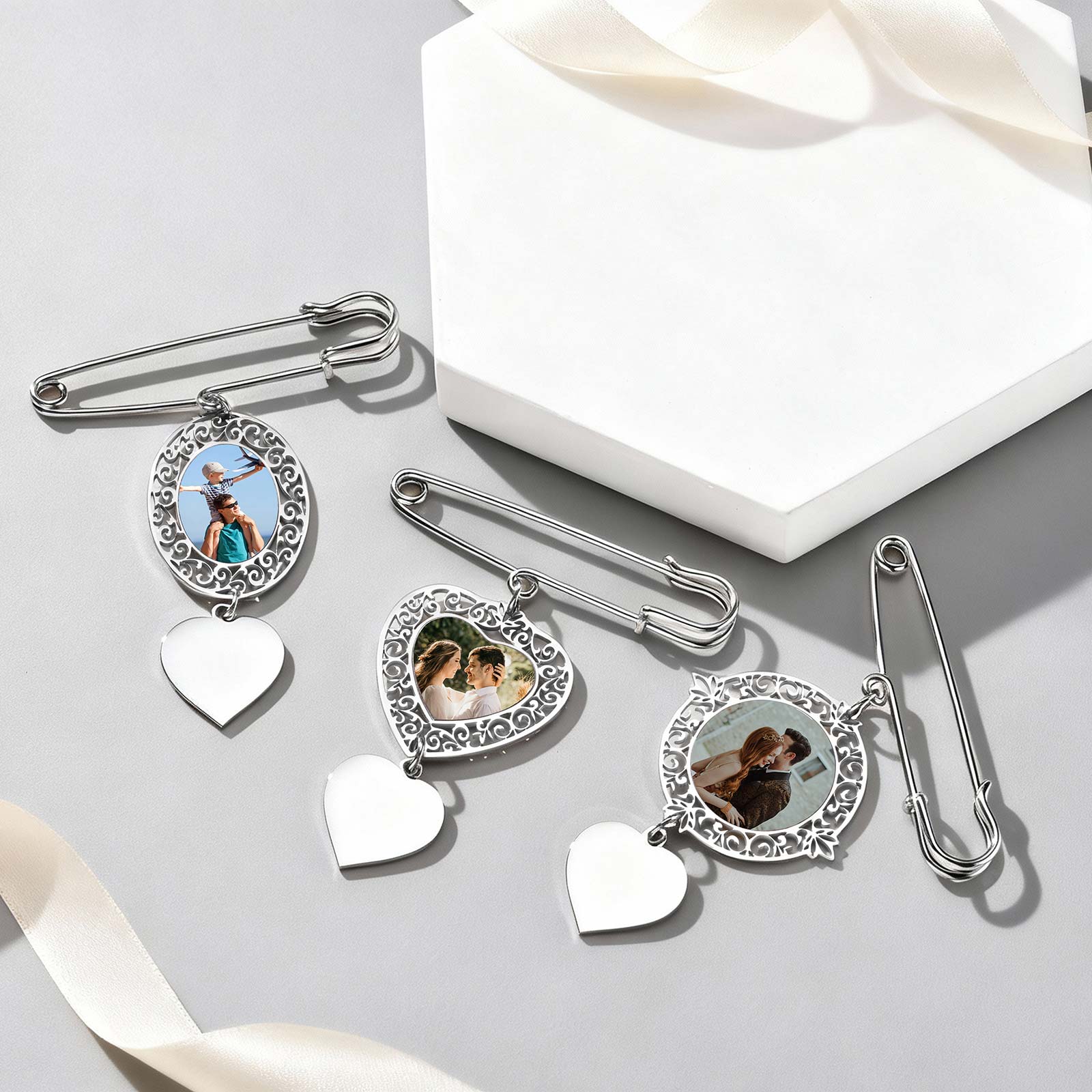 맞춤 사진 배지 브로치 핀 DIY 개인화된 브로치 핀  - Women Accessories Images 리뷰 및 가격
