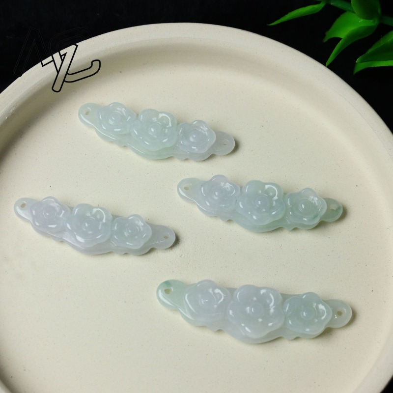 1pc 천연 경옥 에메랄드 꽃 핸드 카드 DIY 액세서 - Women'S Accessories 리뷰 및 가격