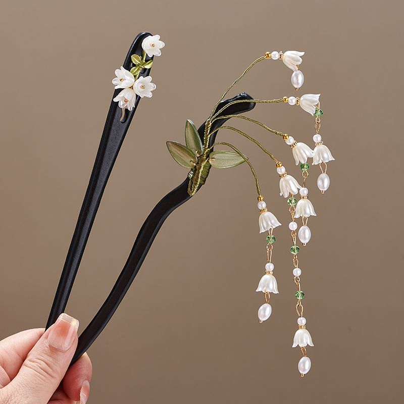 나무 꽃 머리핀 빈티지 은방울꽃 롱 태슬 헤어 스틱 여 - Women Accessories Shop 리뷰 및 가격