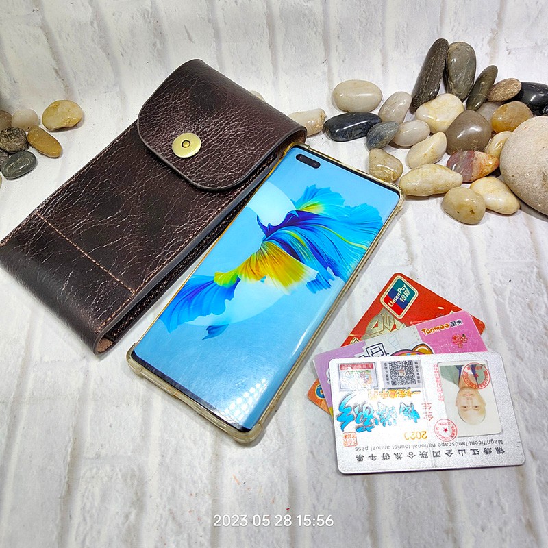 남성용 휴대폰 허리 가방, 정품 가죽 휴대폰 시스, 범 - Women Electronic Accessories 리뷰 및 가격