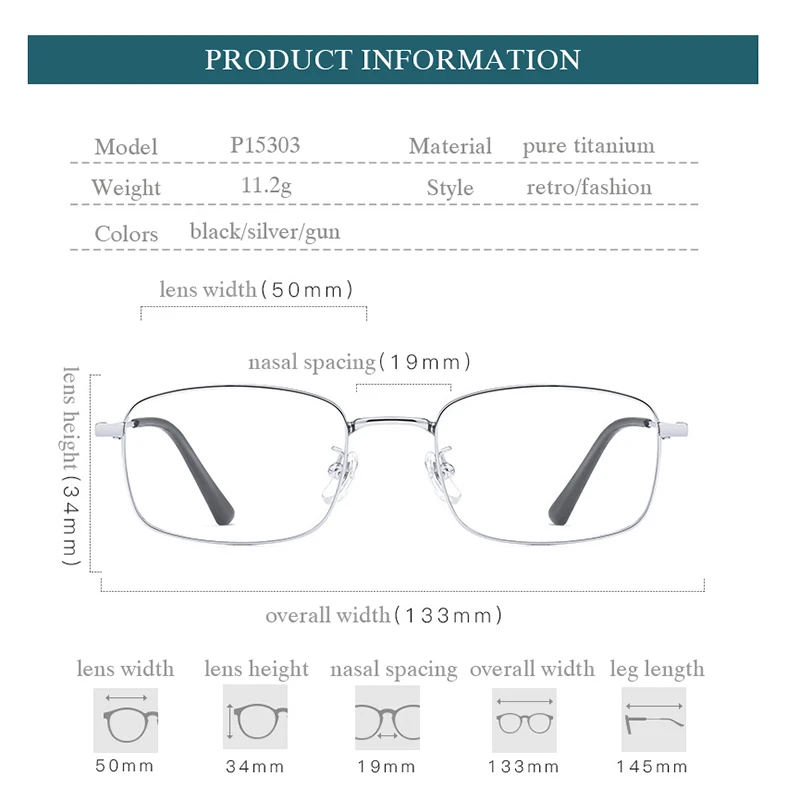 새로운 순수 티타늄 남성 안경 프레임 전체 테두리 사각 - Women Electronic Accessories 리뷰 및 가격