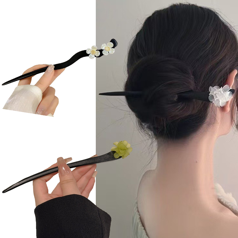 빈티지 중국 스타일 나무 꽃 머리 스틱 여성을위한 진주 - Women Accessories Shop 리뷰 및 가격