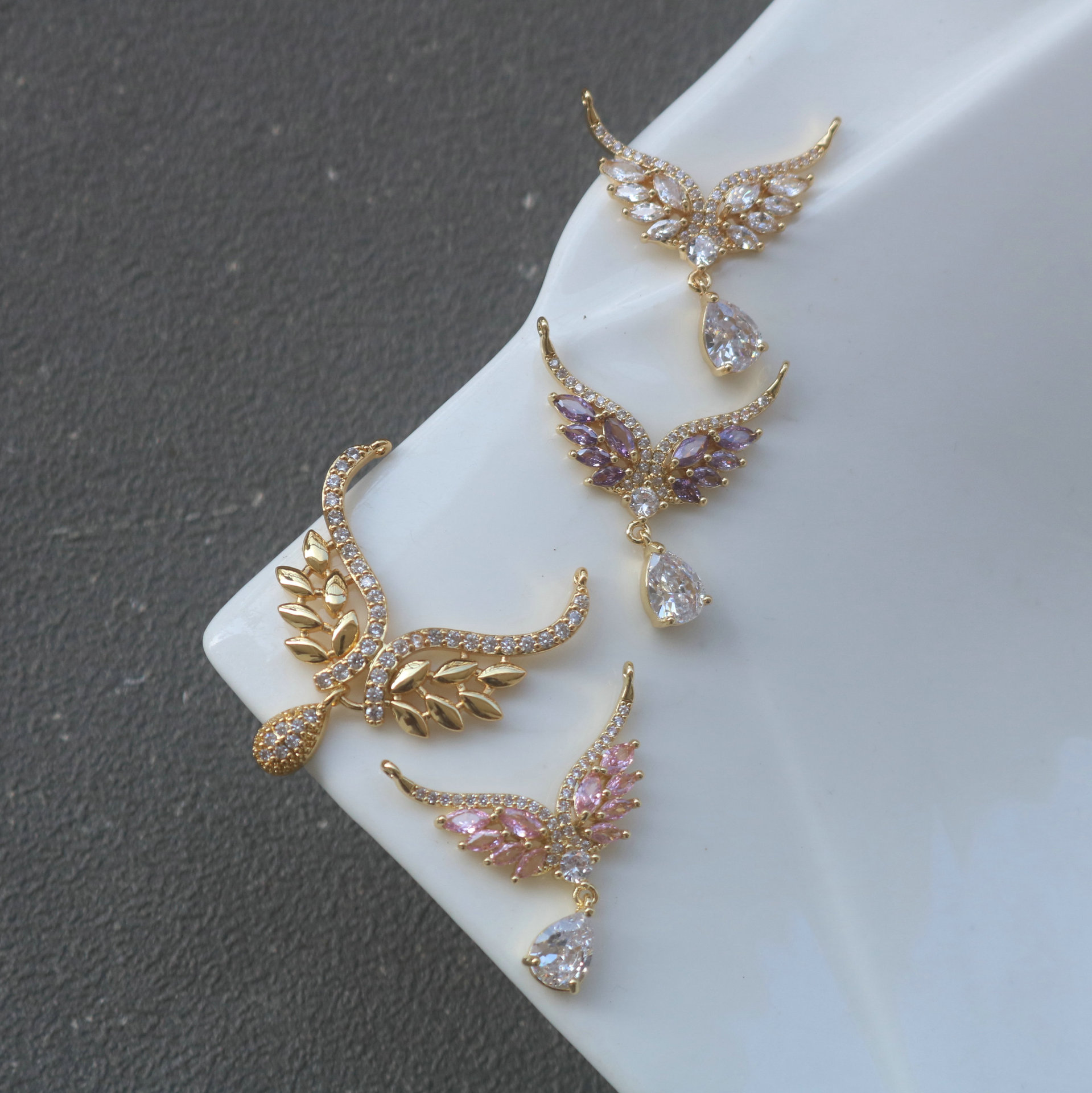 10개/봉지 새로운 색상 보존된 인레이드 지르콘 뿔 날 - Women Accessories Dropshipping 리뷰 및 가격