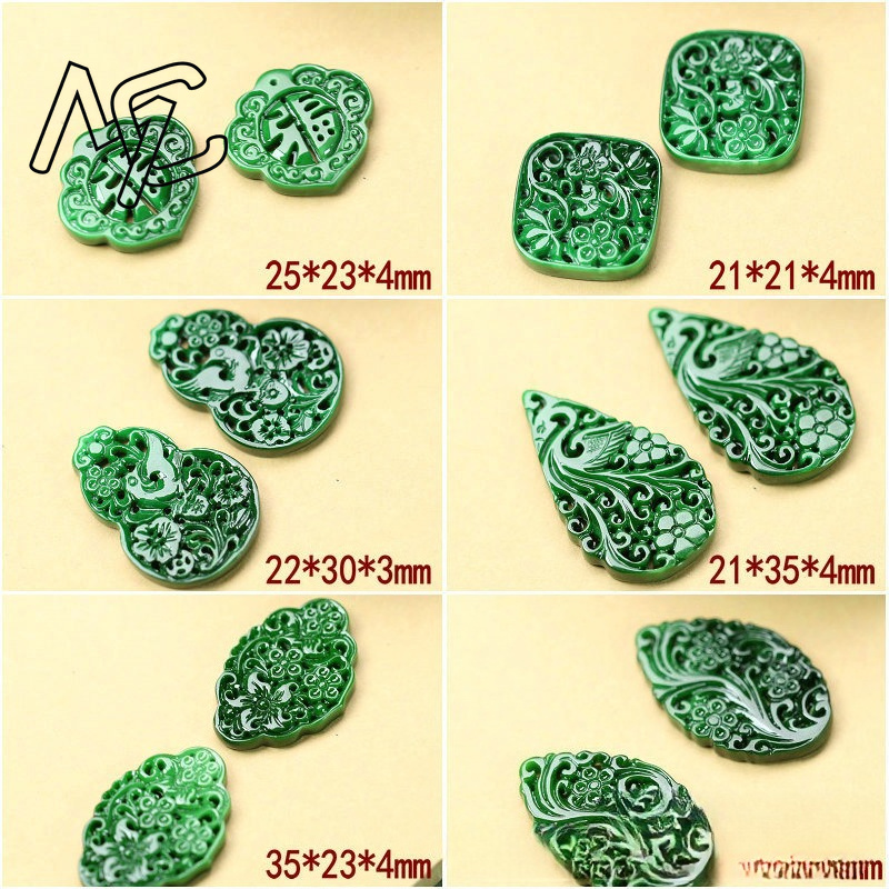 2pcs DIY 천연 드라이 그린 에메랄드 할로우 아웃 - Women'S Accessories 리뷰 및 가격