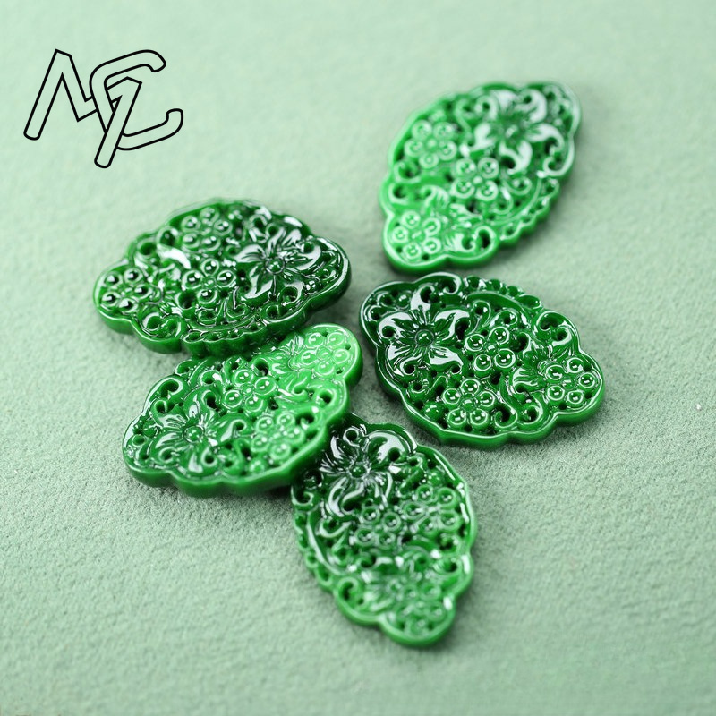 2pcs DIY 천연 드라이 그린 에메랄드 할로우 아웃 - Women'S Accessories 리뷰 및 가격