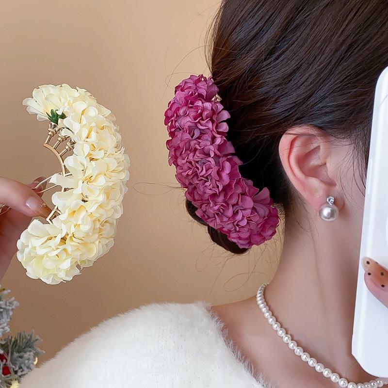 1pc 목가적 인 보라색 노란색 꽃 머리핀 여자 여자  - Women Accessories Photos 리뷰 및 가격