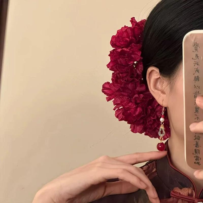 1pc 목가적 인 보라색 노란색 꽃 머리핀 여자 여자  - Women Accessories Photos 리뷰 및 가격