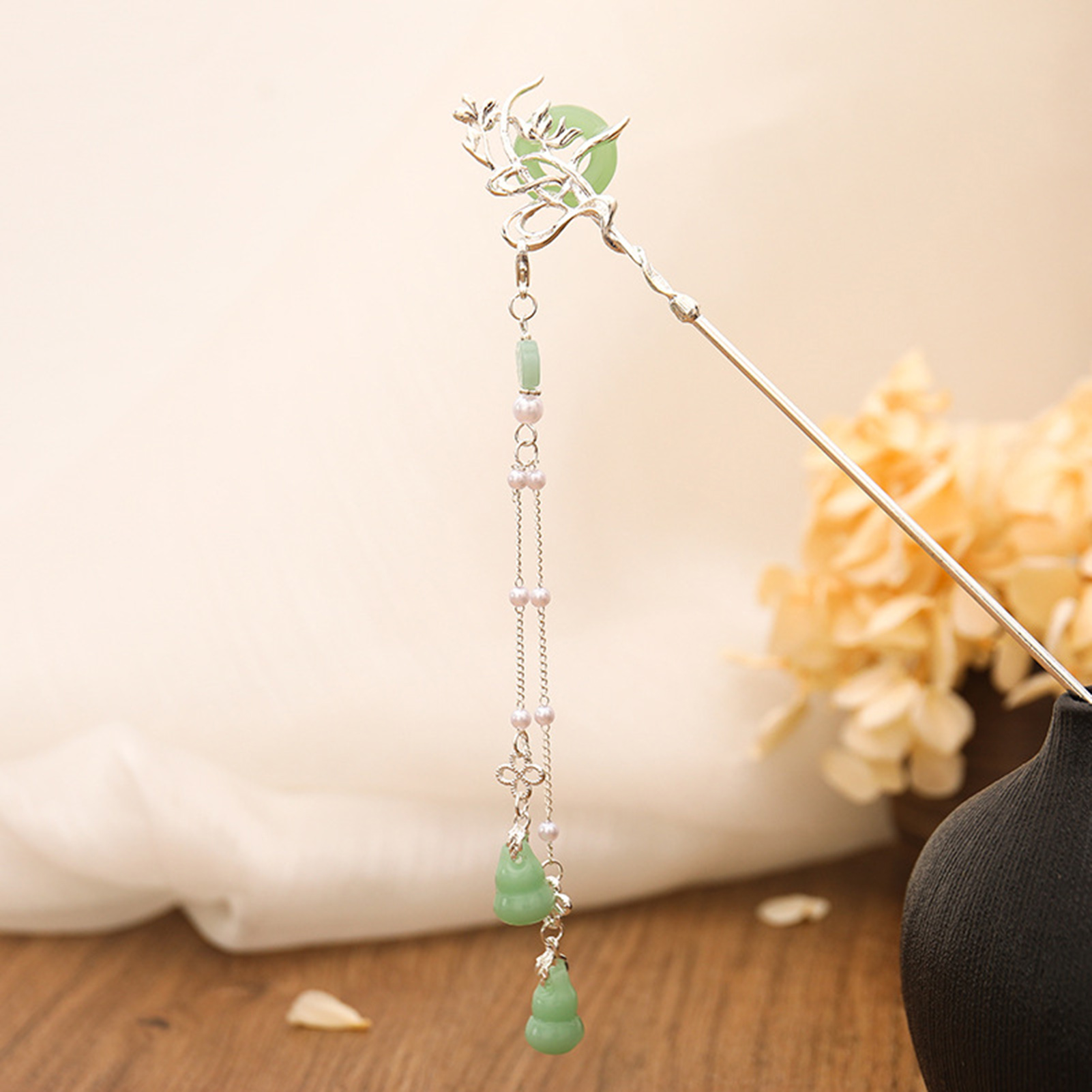 여성을위한 중국 스타일 유리 머리핀 우아한 동심 버클  - Women Accessories Shop 리뷰 및 가격