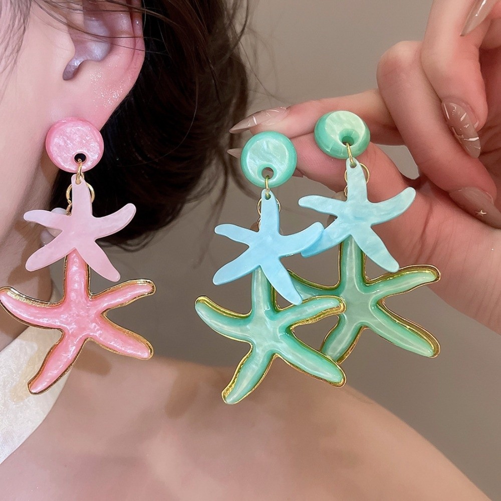 쉘 불가사리 오션 불가사리 스터드 귀걸이 캔디 컬러 분 - Women Accessories Dropshipping 리뷰 및 가격