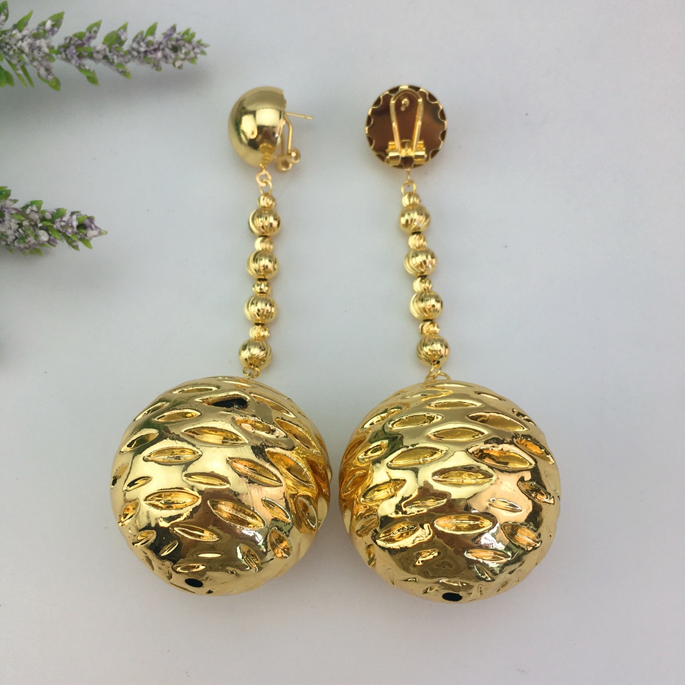 EMMA 패션 두바이 골드 컬러 빅 롱 드롭 귀걸이,  - Women Accessories Dubai 리뷰 및 가격