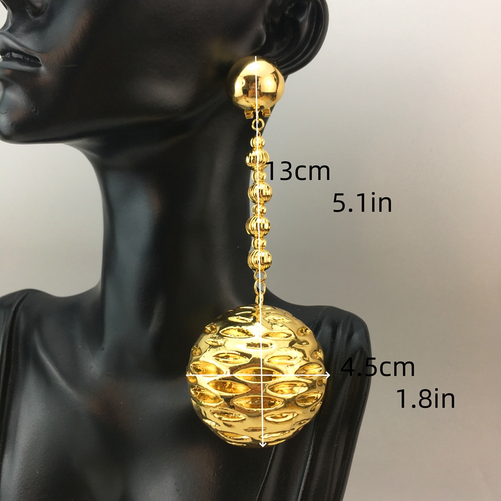 EMMA 패션 두바이 골드 컬러 빅 롱 드롭 귀걸이,  - Women Accessories Dubai 리뷰 및 가격