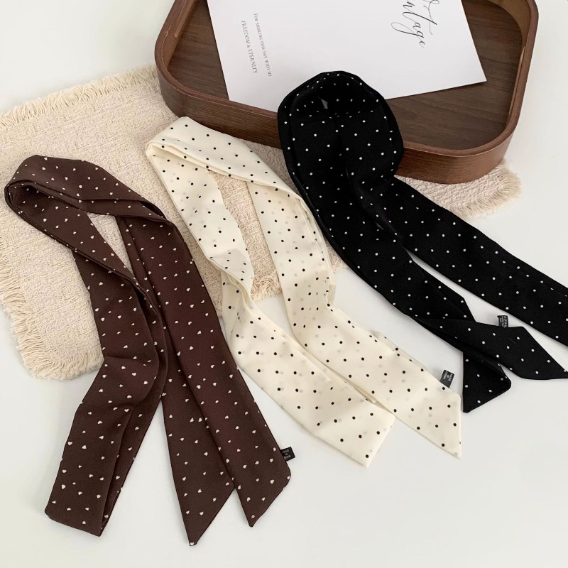 여성용 롱 폴카 도트 스키니 스카프, 빈티지 레트로 리 - Women Electronic Accessories 리뷰 및 가격