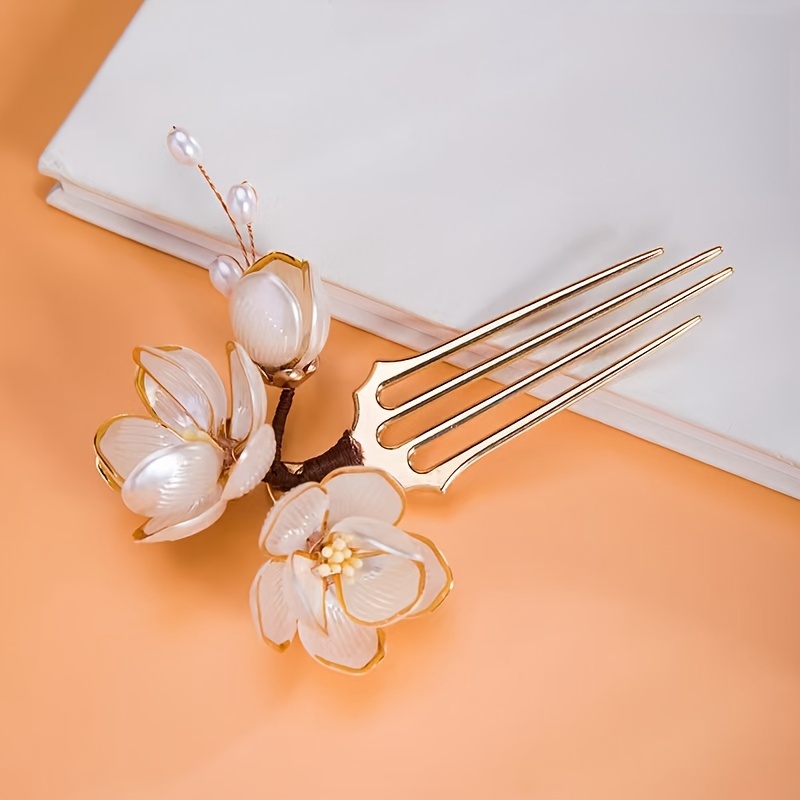 중국 스타일 쉘 목련꽃 헤어 빗 진주 태슬 장식 빈티지 - Women Accessories For Wedding 리뷰 및 가격