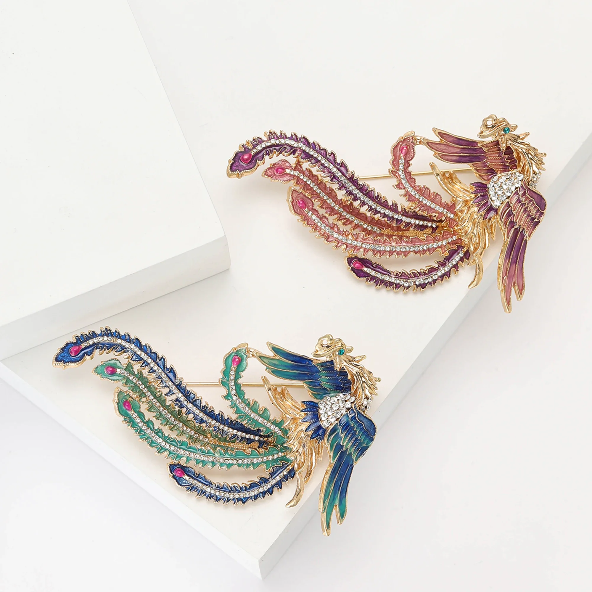여성을위한 라인 석 피닉스 브로치 unisex 에나멜  - Women'S Accessories Categories 리뷰 및 가격